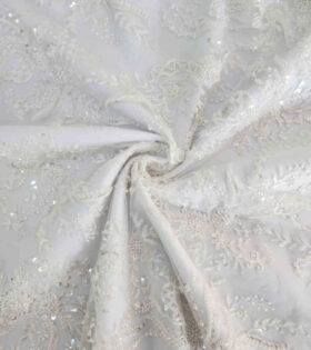 Embroidered Tulle (Jh22-46) - Ivory