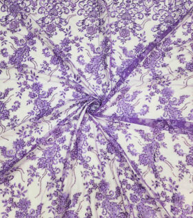 Embroidered Tulle - Purple