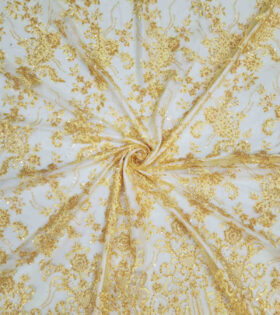 Embroidered Tulle - Yellow