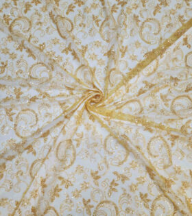 Embroidered Tulle - Yellow