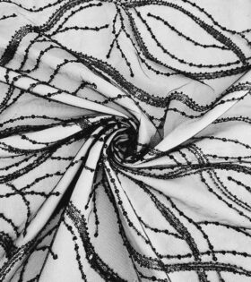 Ivy Beaded Tulle - Black