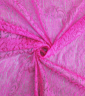 Metallic Crochet Lace - Cerise Pink