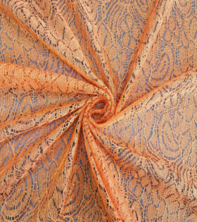 Metallic Crochet Lace - Orange