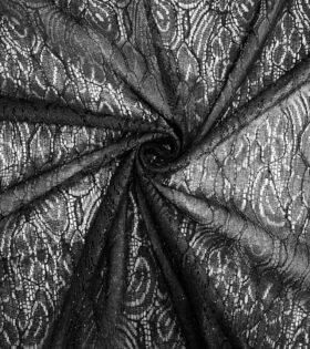 Metallic Crochet Lace - Black