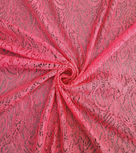 Metallic Crochet Lace - Guava