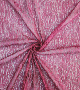 Metallic Crochet Lace - Maroon