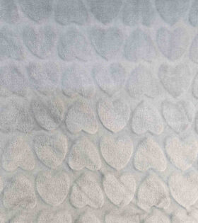 Jacquard Fleece - Hearts - Duck Egg