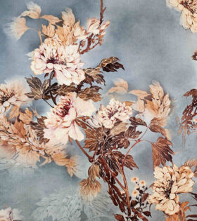 Printed DTY - Floral - Sky Blue