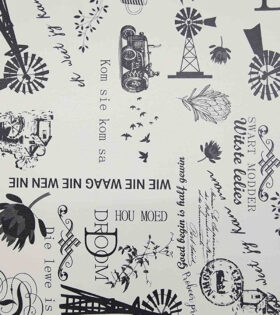 PVC Leather - Afrikaans - White