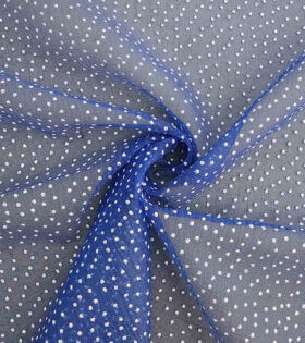 Organdy Satin - Dew Drop - Royal Blue