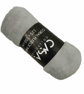 Coral Fleece Throw - Light Grey
