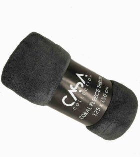 Coral Fleece Throw - Black