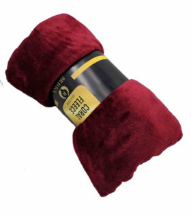 Coral Fleece Throw - Maroon