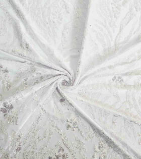 Jasmine Beaded Evening Tulle - White