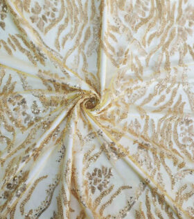 Jasmine Beaded Evening Tulle - Canary Yellow