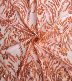 Jasmine Beaded Evening Tulle - Orange
