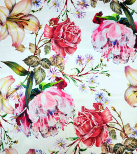 Digital Printed Duchess Satin - Floral