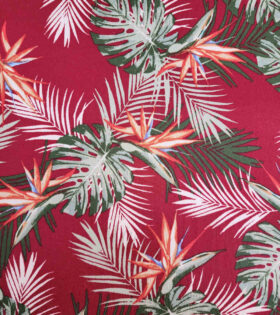 Printed DTY - Strelitzia - Maroon