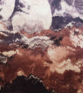 Printed Velvet - Abstract - Brown