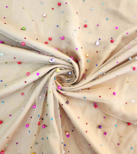 Diamond Studded Tulle - Tan