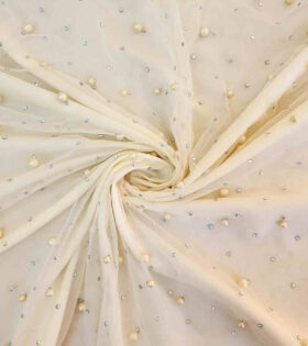 Pearl Diamond Tulle - Cream