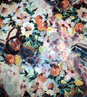 Printed Scuba - Floral - Dusty Pink