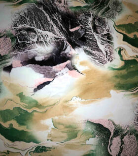 Digital Printed Duchess Satin - Abstract - Beige