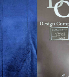 Ready to Hang Curtain (225cm x 250cm) - Taped Lined Royal Velvet - Midnight Blue