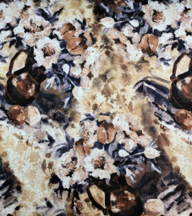 Printed Jersey Knit - Floral - Beige