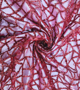 Two Tone Caviar Tulle - Ox Blood Red