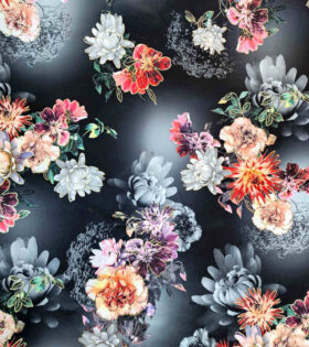 Foil Look Printed Duchess Satin