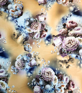 Foil Look Printed Duchess Satin