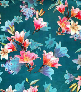Foil Look Printed Duchess Satin