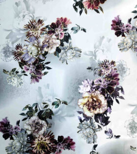 Foil Look Printed Duchess Satin