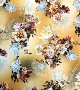 Foil Look Printed Duchess Satin
