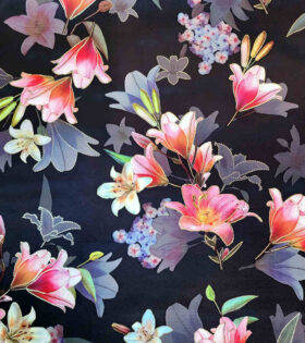 Foil Look Printed Duchess Satin