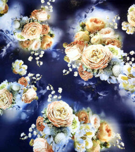 Foil Look Printed Duchess Satin