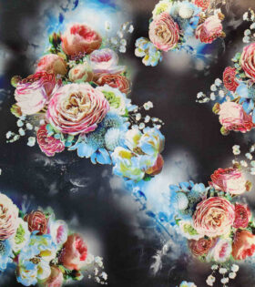 Foil Look Printed Duchess Satin