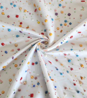 Amy Beaded Tulle - White