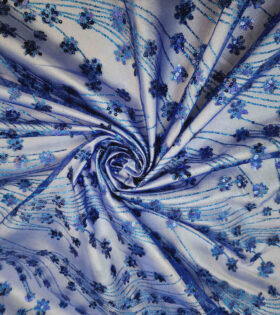 Floral Waterfall Tulle - Royal Blue
