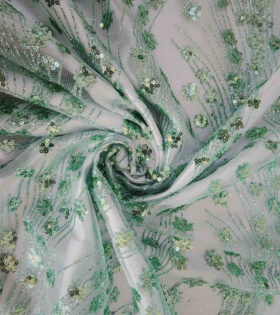 Floral Waterfall Tulle - Mint