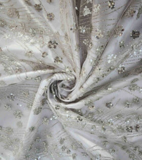 Floral Waterfall Tulle - Stone