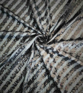 Sequins Striped Tulle - Black