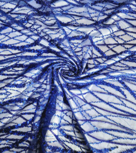 Jayden Beaded Tulle - Royal Blue