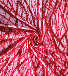 Jayden Beaded Tulle - Red