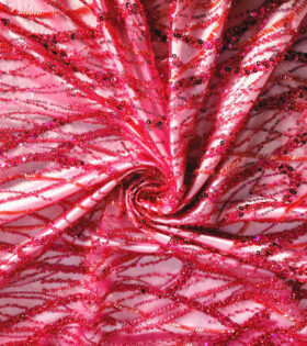 Jayden Beaded Tulle - Cerise Pink
