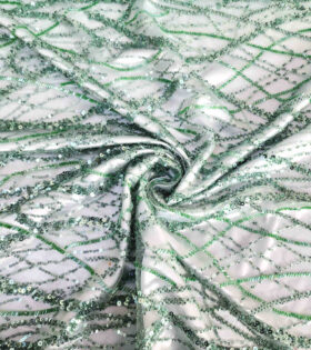 Jayden Beaded Tulle - Sage