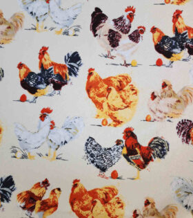 Printed Mini-Matt - Cream - Chickens
