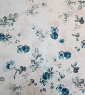 Digital Printed Duchess Satin - Floral - Light Grey