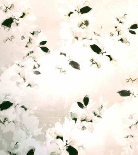 Digital Printed Duchess Satin - Floral - Light Grey